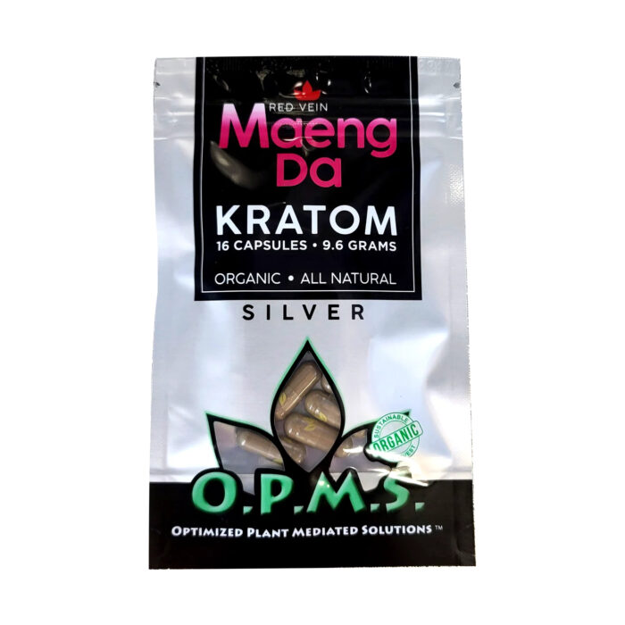 Red Vein Maeng Da Kratom Capsules - O.P.M.S. Silver 16ct