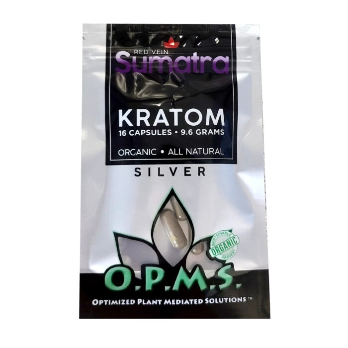 Red Vein Sumatra Kratom Capsules - O.P.M.S. Silver 16ct