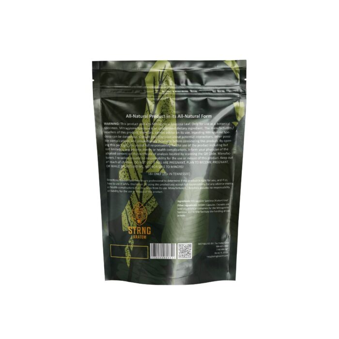 Strng Kratom Capsules Green Bali 250C Back