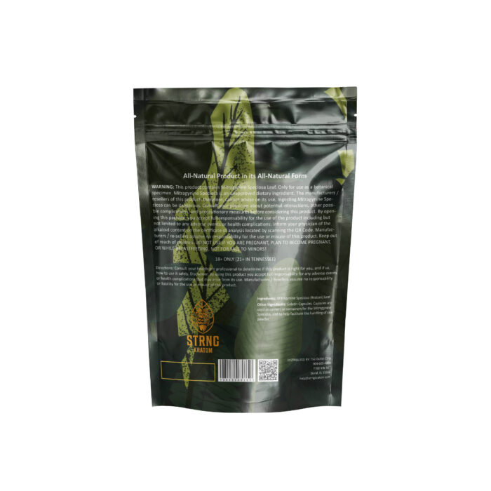 Strng Kratom Capsules Green Malay 1000C Back